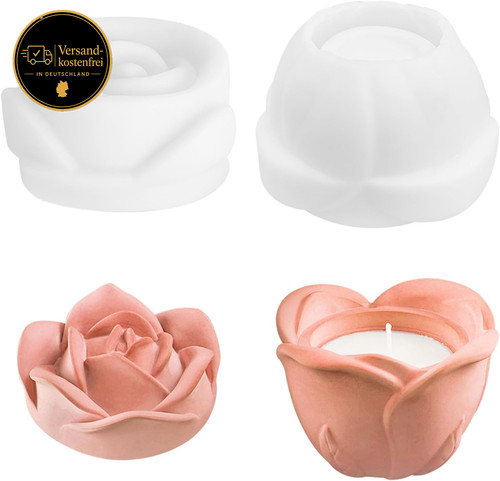 Silikonform rose für kerzen - rose,