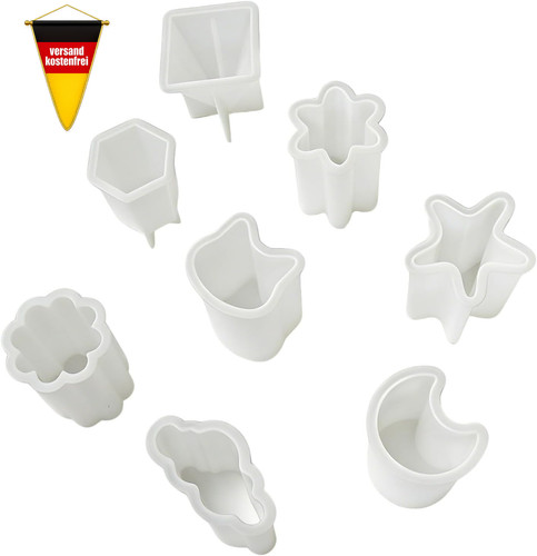 8er silikon kerzenformen set - silikon,